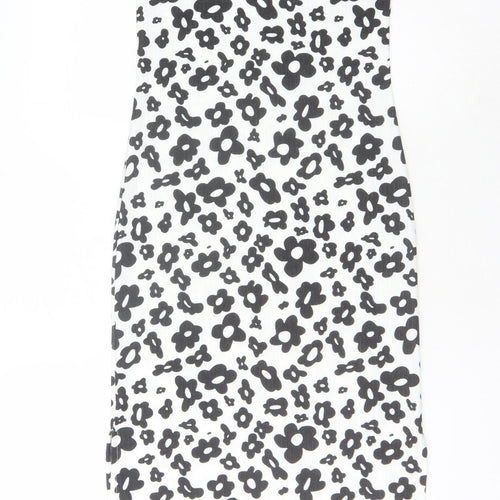 Pieces Women's White Floral Midi Slip Dress Size 8