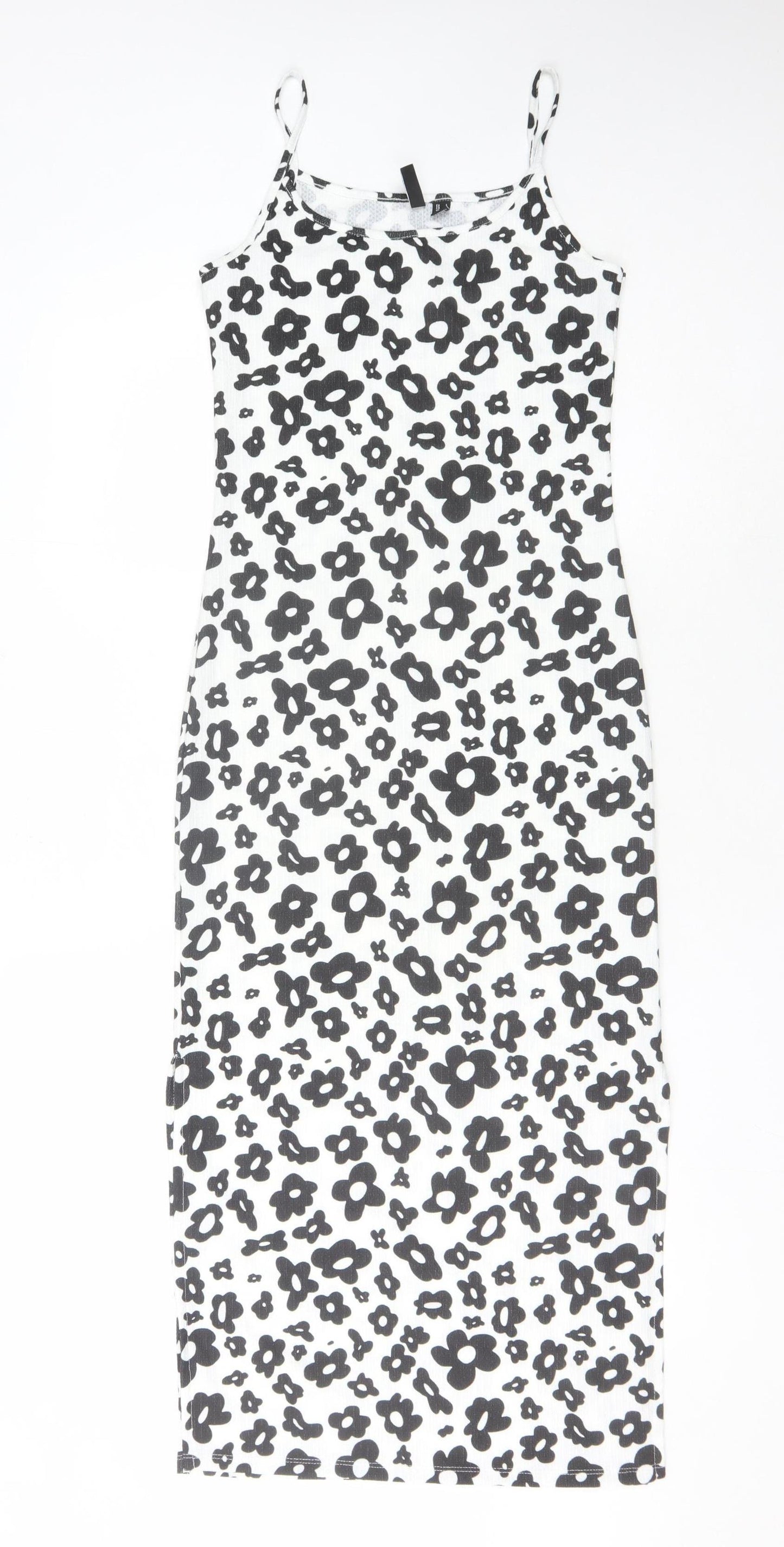 Pieces Women's White Floral Midi Slip Dress Size 8