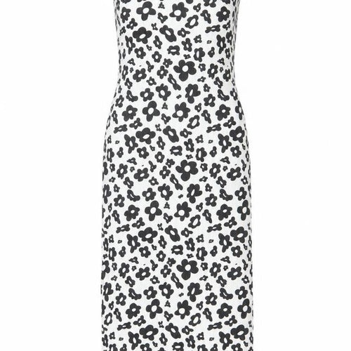 Pieces Women's White Floral Midi Slip Dress Size 8
