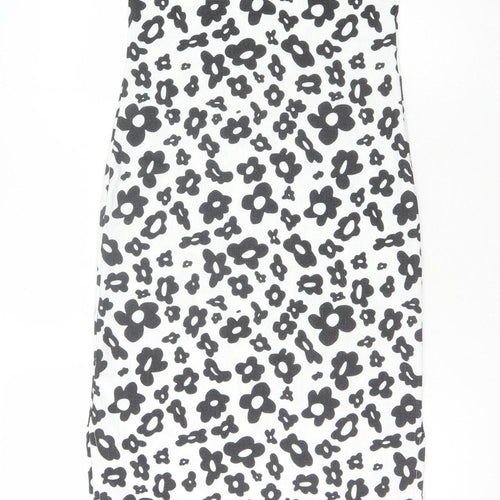 Pieces Women's White Floral Midi Slip Dress Size 8