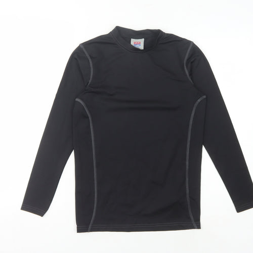 David Luke Boys Black Long Sleeve Basic Top - Size M