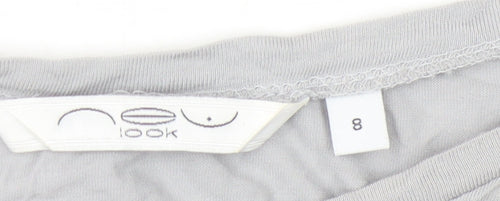 New Look Women's Grey Basic T-Shirt, Size 8, Viscose