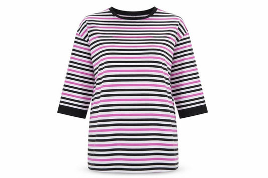 Front view of ASOS Women's Striped Ringer T-Shirt, Multicoloured, size 14