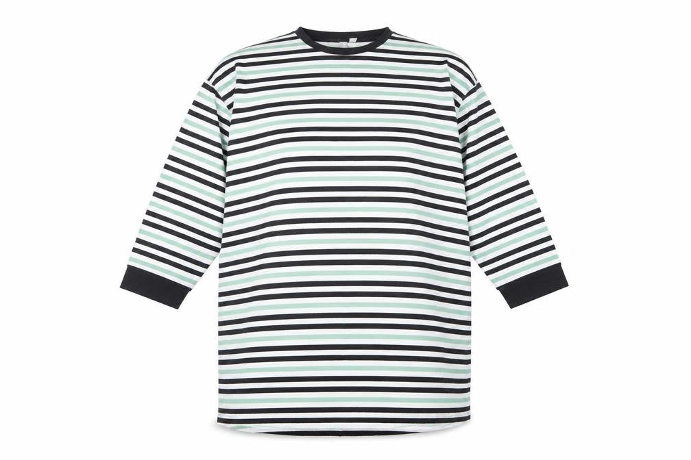 Front view of ASOS Women's Multicoloured Striped T-Shirt, size 14