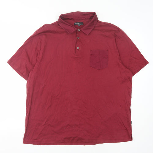 Marks and Spencer Men's Red 2XL Short Sleeve Polo