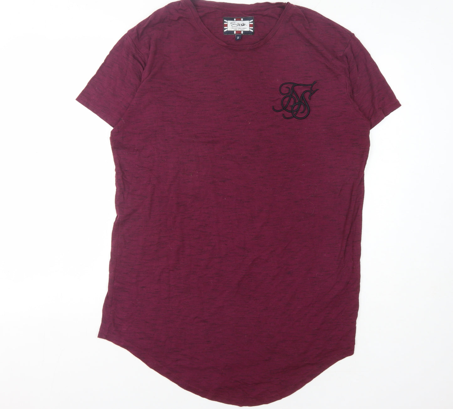 SikSilk Men's Purple Crew Neck Short Sleeve T-Shirt M