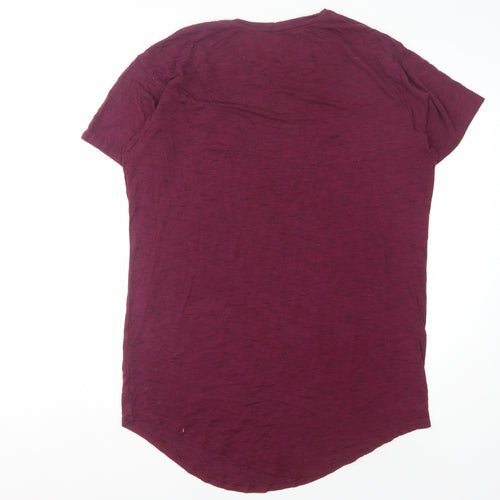 SikSilk Men's Purple Crew Neck Short Sleeve T-Shirt M