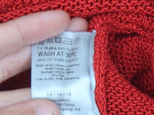 Marks and Spencer Women's Red Cardigan Size 16
