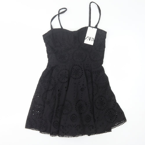 Zara Women's Black A-Line Dress M