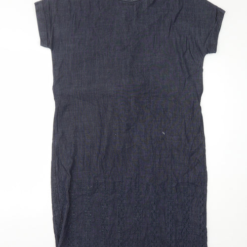 Next Women's Blue Short Sleeve Denim Dress Size 6