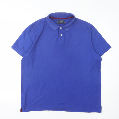 BHS Men's Blue Polo Shirt, Size L, Casual Wear