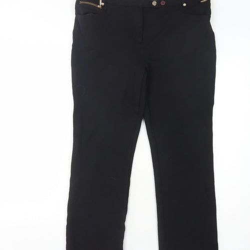 Marks and Spencer Women's Black Straight Trousers Size 14