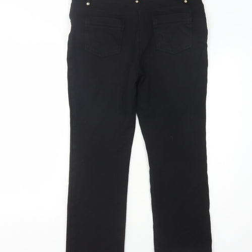 Marks and Spencer Women's Black Straight Trousers Size 14