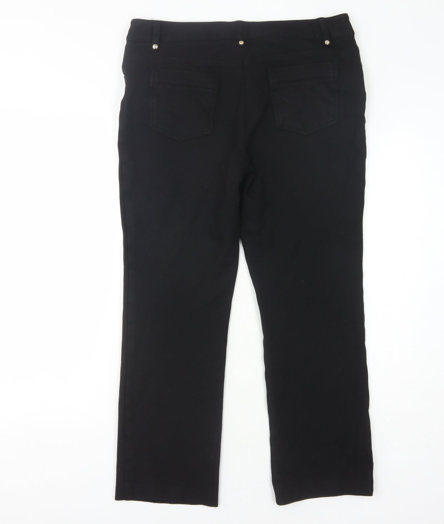 Marks and Spencer Women's Black Straight Trousers Size 14