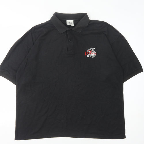 Jerzees Unisex Adults Black Polo XL - The Prisoner Logo