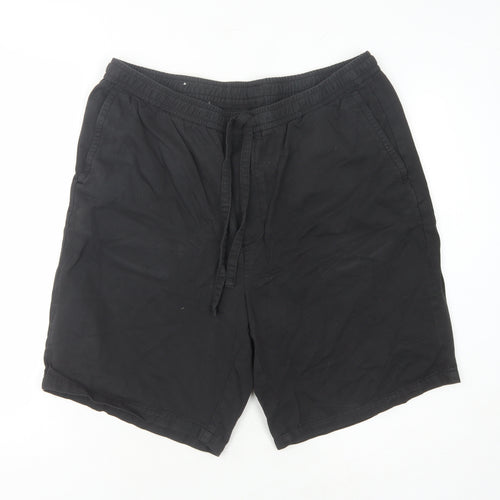 Zara Men's Black XL Casual Shorts with Elastic Waist
