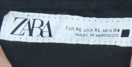 Zara Men's Black XL Casual Shorts with Elastic Waist
