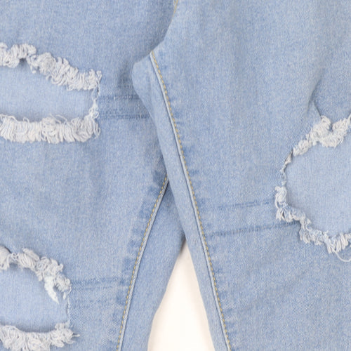 Boohoo Women's Blue Skinny Jeans Size 6 Distressed