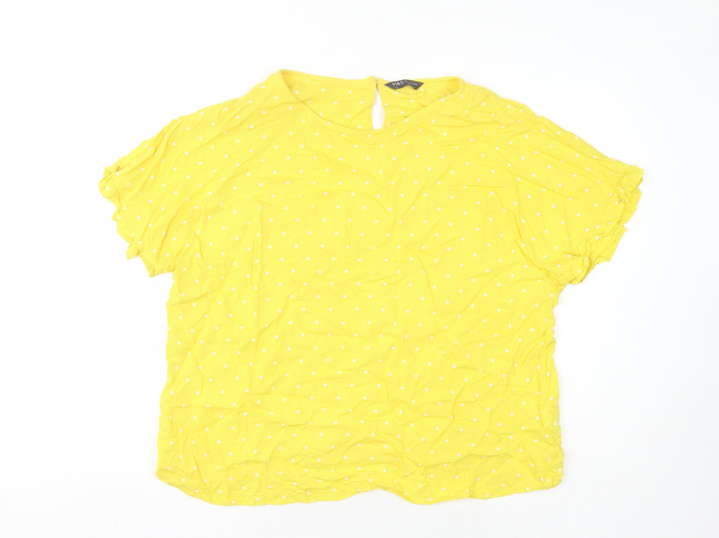 Marks and Spencer Women's Yellow Polka Dot Blouse