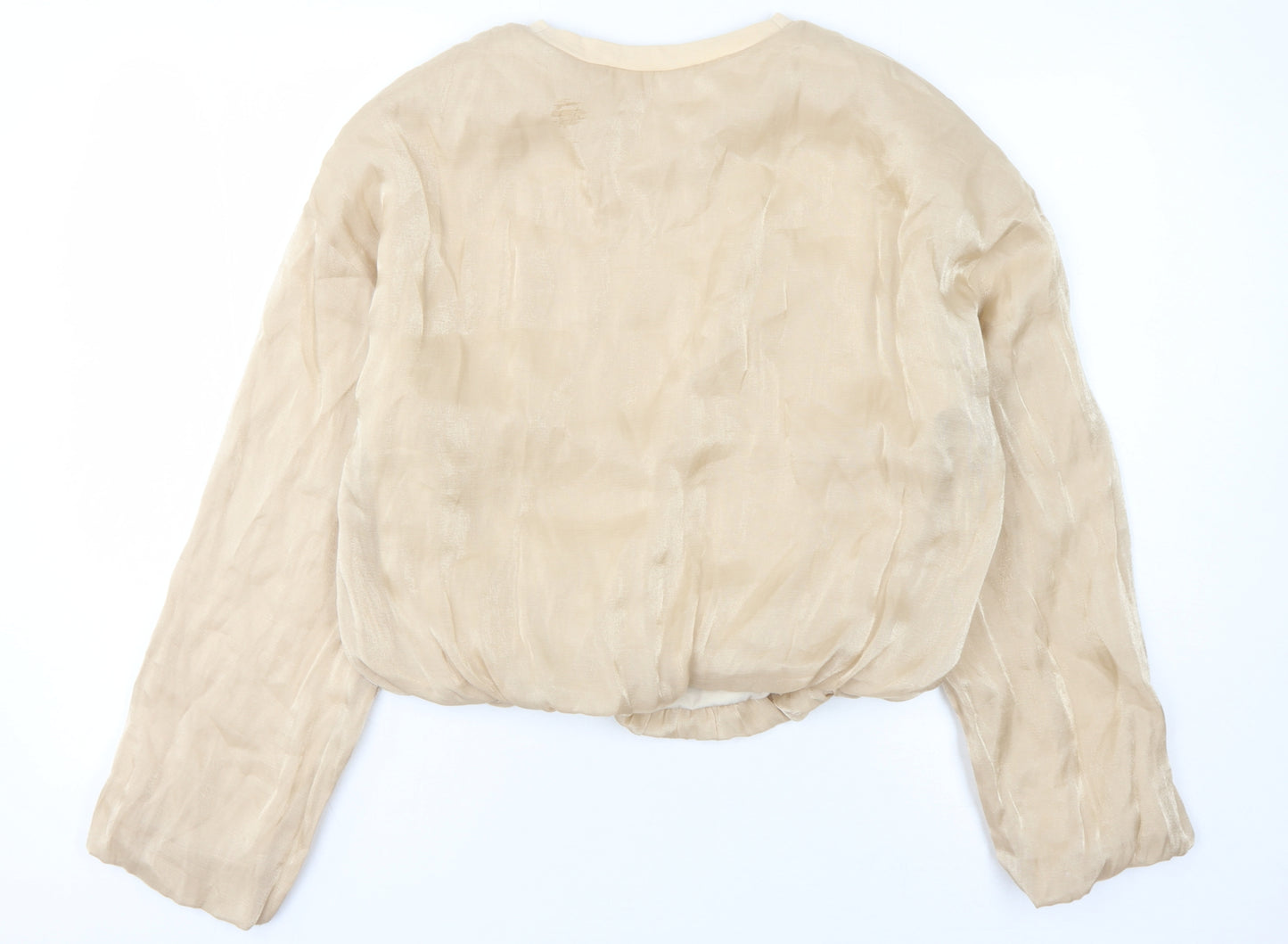 Zara Women's Beige Crew Neck Sweatshirt Size 12