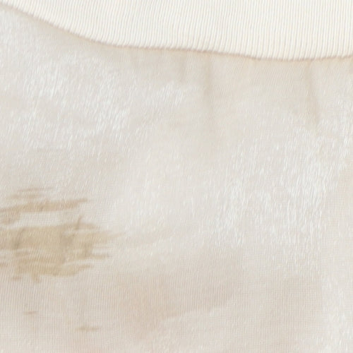 Zara Women's Beige Crew Neck Sweatshirt Size 12