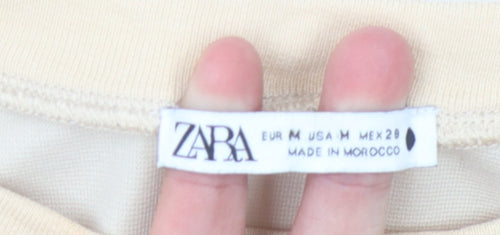Zara Women's Beige Crew Neck Sweatshirt Size 12