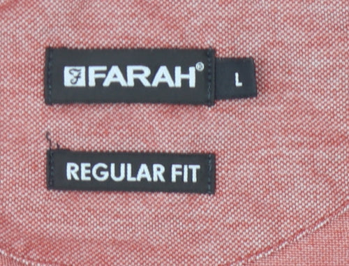 Farah Men’s Pink Polo Shirt L Regular Fit