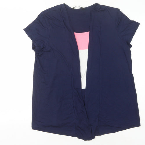BHS Women's Blue Short Sleeve T-Shirt Size 18