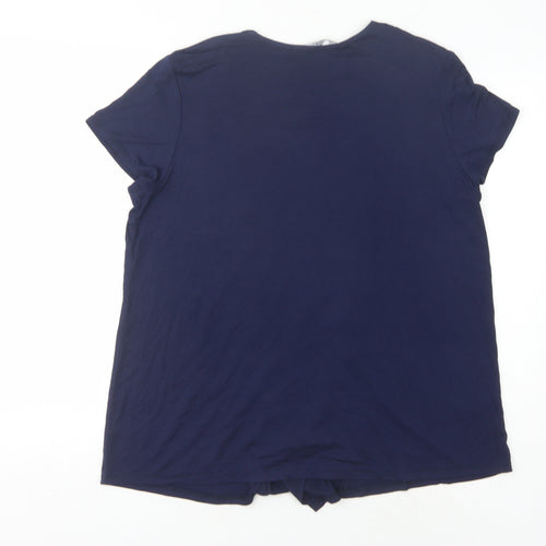 BHS Women's Blue Short Sleeve T-Shirt Size 18