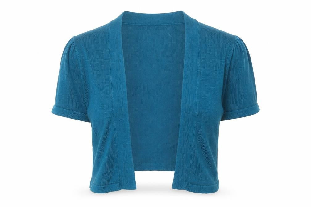 Front view of Red Herring Women's Blue Cardigan, size 12
