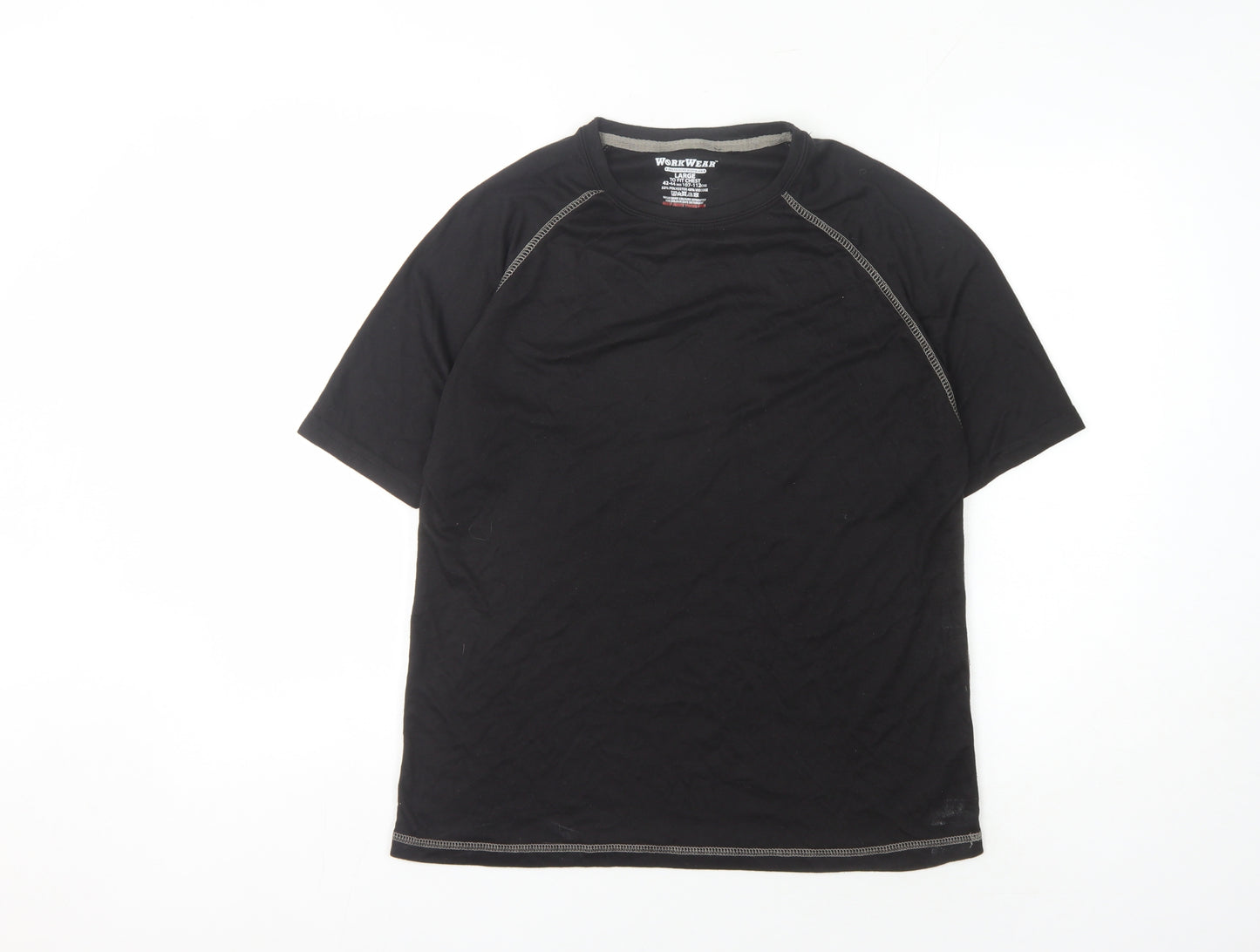 WorkWear Men's Black Large Short Sleeve T-Shirt
