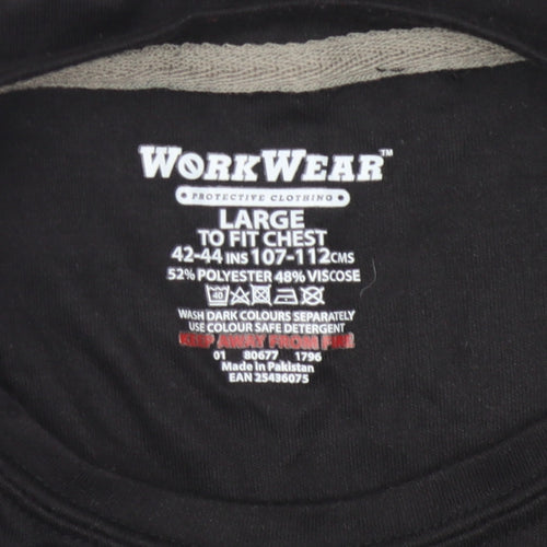 WorkWear Men's Black Large Short Sleeve T-Shirt