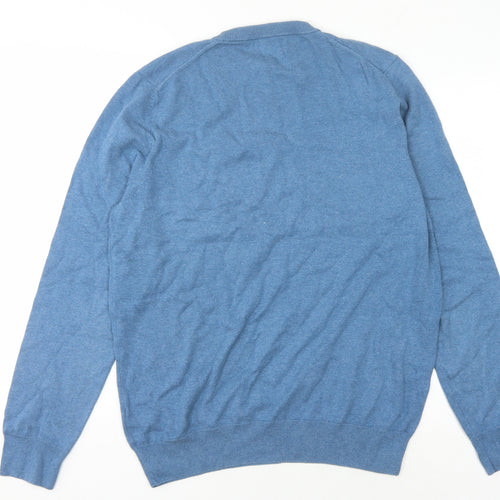 Marks and Spencer Men's Blue Cotton Pullover Jumper L
