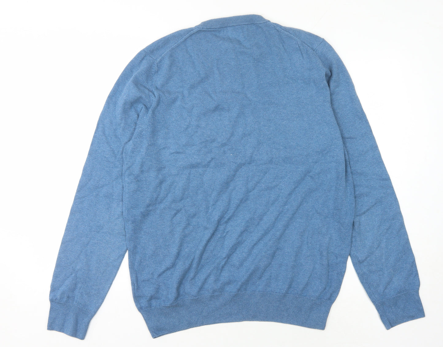 Marks and Spencer Men's Blue Cotton Pullover Jumper L