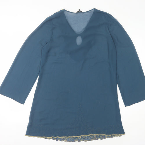 Autograph Women's Blue Long Sleeve Dress M
