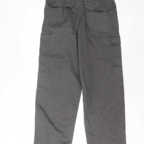 Deluxecargo Men's Grey Cargo Trousers, 32R, Relaxed Fit