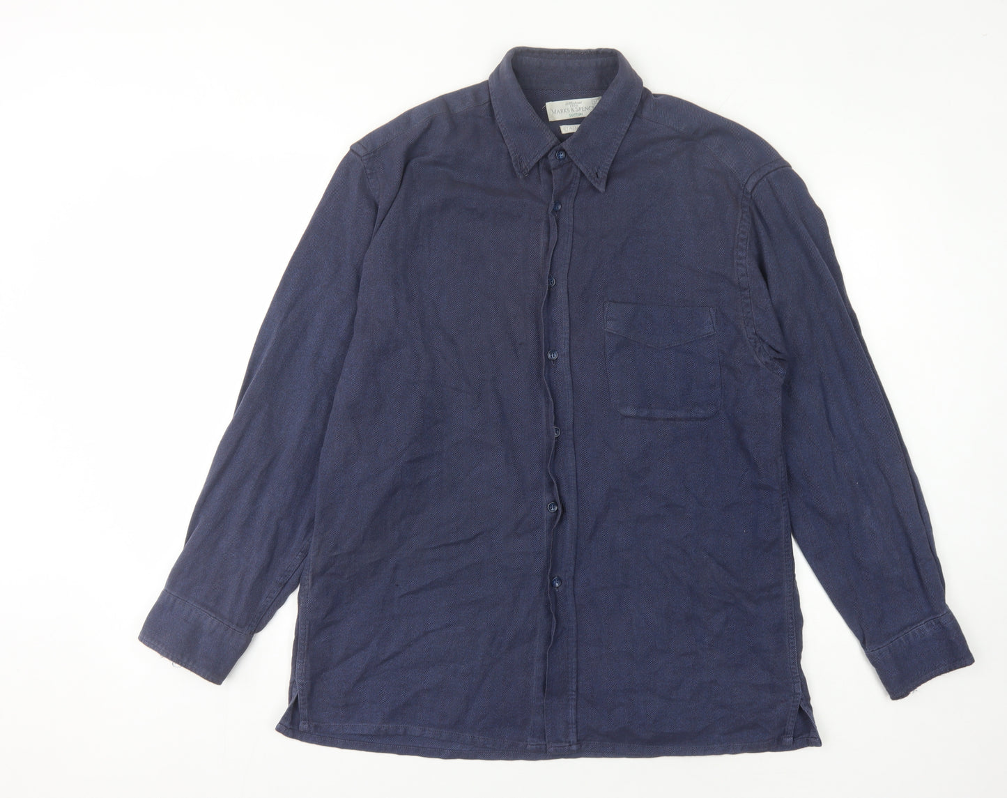 Marks and Spencer Blue Men's M Long Sleeve Shirt