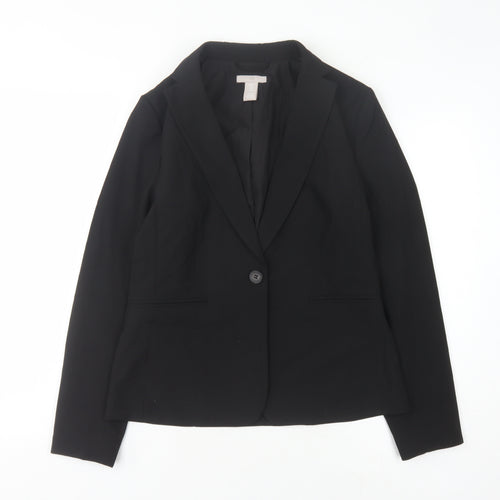 H&M Black Women's Blazer, Size 12, Regular Fit