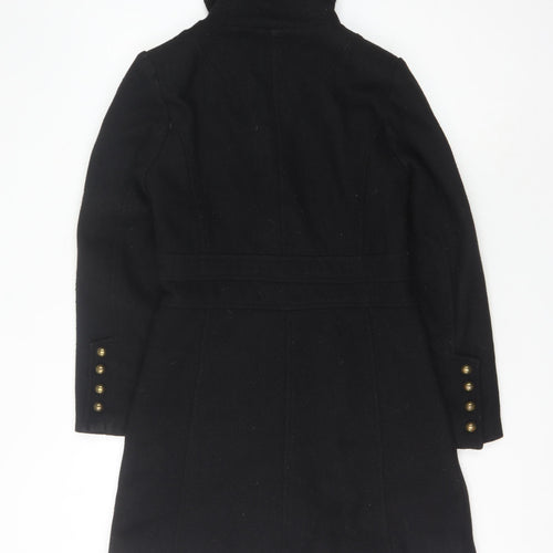 Miss Real Women's Black Military Style Wool Coat 10