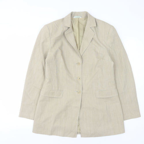 Marks and Spencer Women's Beige Blazer Size 12 Standard Fit