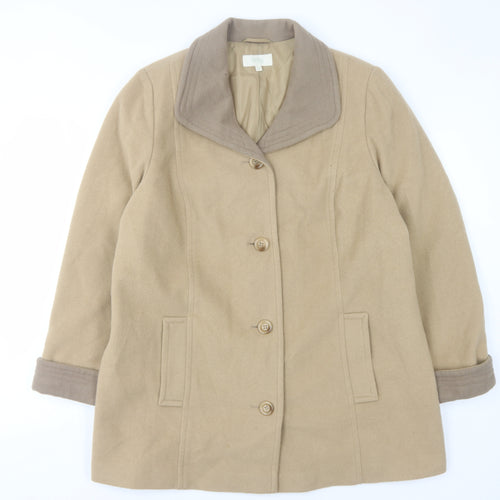 Marks and Spencer Women's Beige Wool Coat Size 18
