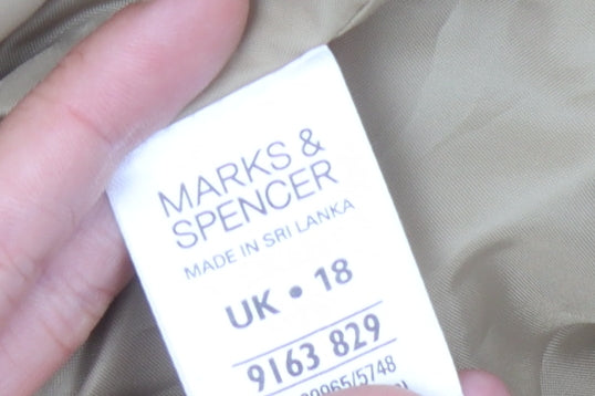 Marks and Spencer Women's Beige Wool Coat Size 18
