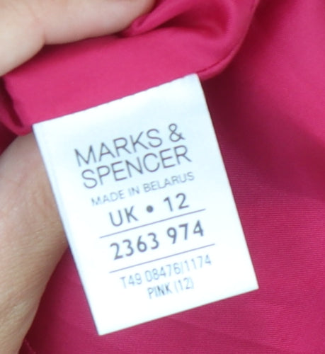 Marks and Spencer Women's Pink Wool Mid-Length Coat