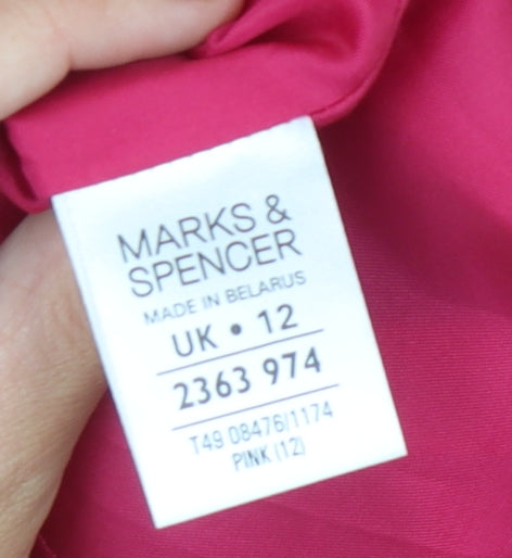 Marks and Spencer Women's Pink Wool Mid-Length Coat