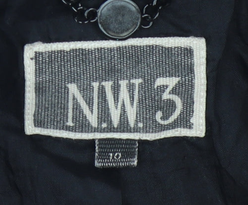 NW3 Women's Black Jacket Size 12 Wool Quilted