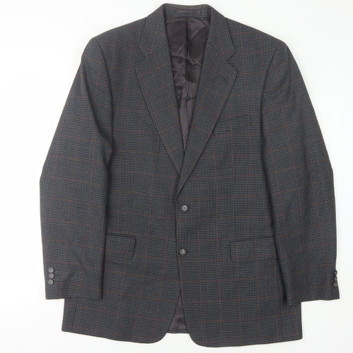 Charlton Gray Men's Grey Check Blazer 42L Long Jacket