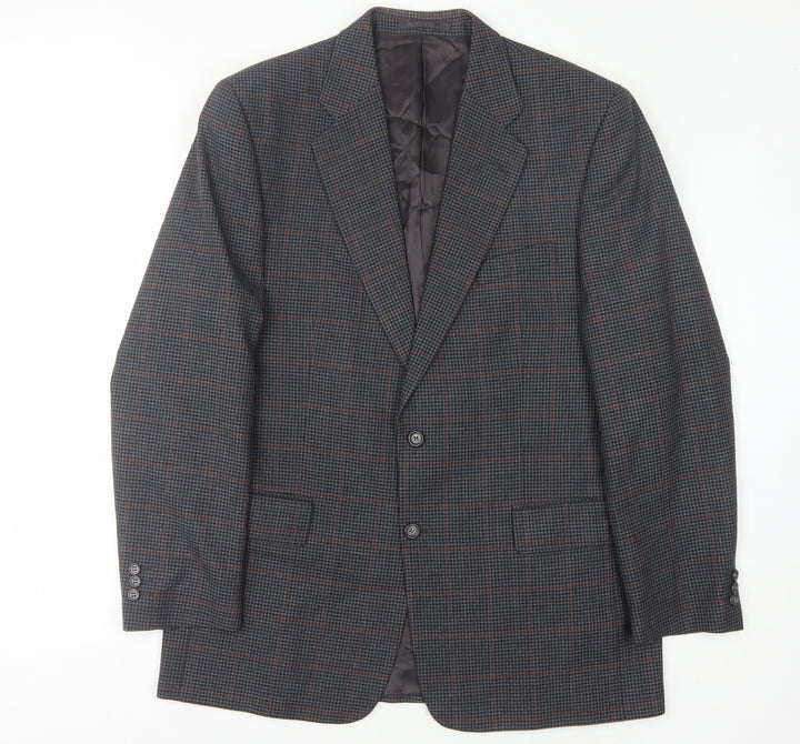 Charlton Gray Men's Grey Check Blazer 42L Long Jacket