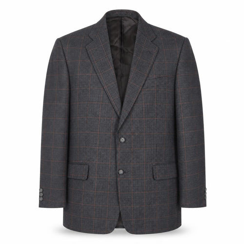 Charlton Gray Men's Grey Check Blazer 42L Long Jacket