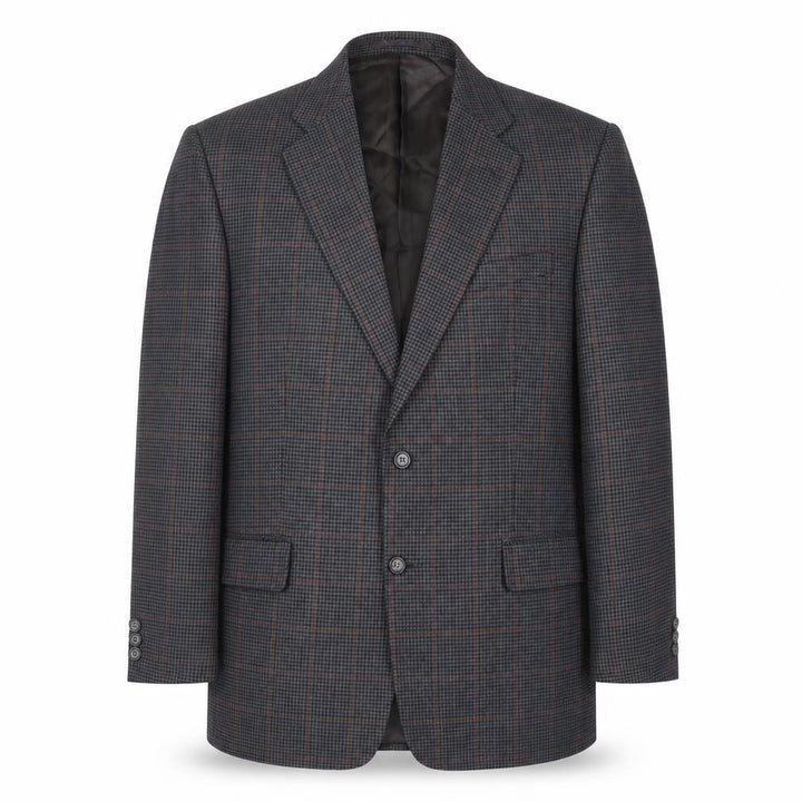 Charlton Gray Men's Grey Check Blazer 42L Long Jacket