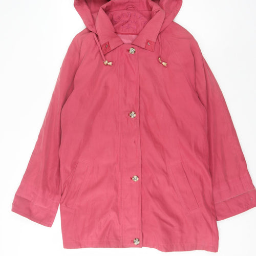 Astraka Women's Pink Hooded Rain Coat Size M